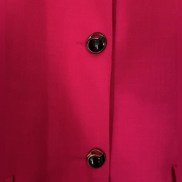 Vintage hot Pink and black dress suit by Braemar. Very professional. Size 12. - Picture 5 of 11